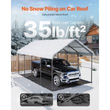 VEVOR 12' x 20' Metal Carport Heavy Duty Outdoor Car Shelter Garage for Boats