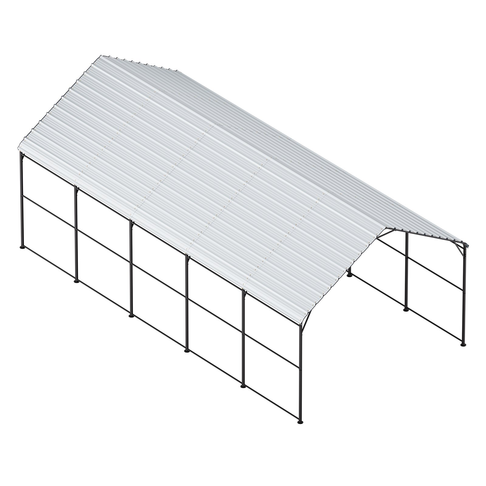 VEVOR Heavy Duty Metal Carport, 13' x 26' Outdoor Carport with Galvanized Steel Frame & Roof, Car Tent Garage Shade with Removable Sidewalls, Multi-Use Car Shelter for Pickup, Boat, Car & Tractors