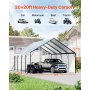 Heavy Duty Metal Carport 20 x 20 ft Outdoor Car Shelter Garage for Boats Trucks