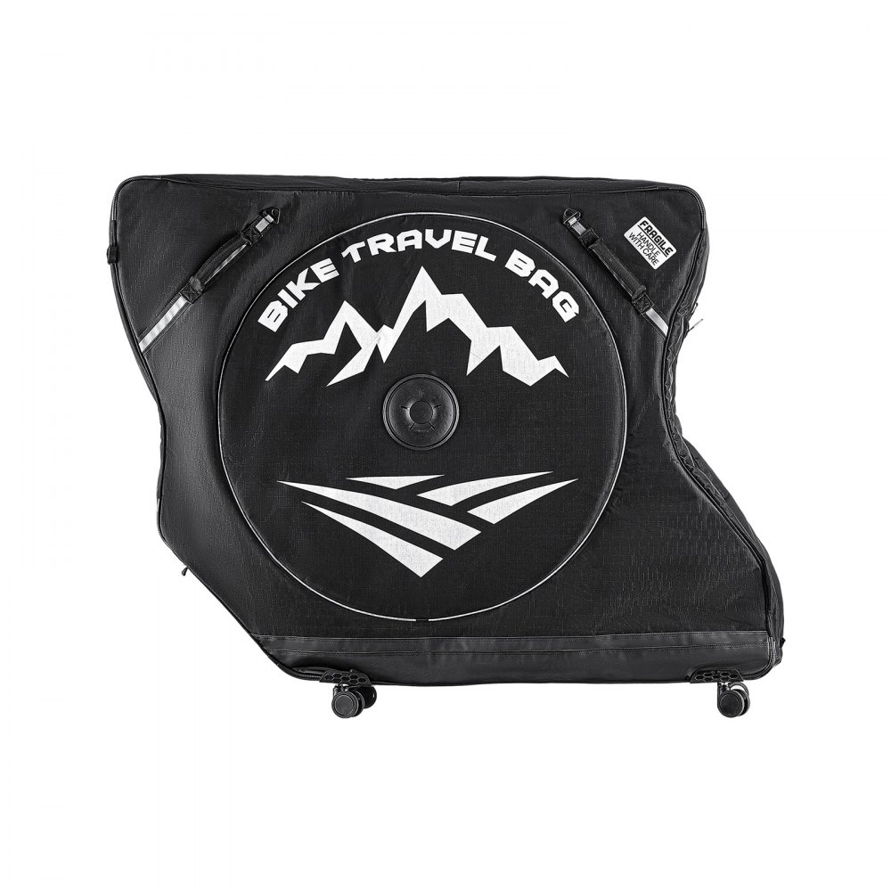 VEVOR Bike Travel Bag, Road Bike Bag Road Bicycle Storage Carry with TSA Lock & Dual Zipper, Black Bicycle Case Wheelbase 94-106 cm for Air Travel, Outdoor Use, Airplane, Car, Train, Subway Transport