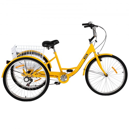 Tricycle Adulte Avec Grand Panier – 3 Roues Stable, Guidon Et Selle Réglables – Pour Shopping, Loisirs Et Transport Urbain – Charge 100 Kg