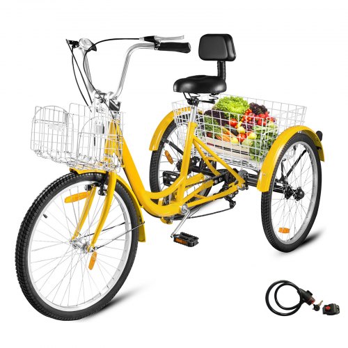 Frederio Tricycle 3 roues avec panier, tricycle de 24 pouces 6 Frederio Tricycle 3 roues avec panier, tricycle de 24 pouces 6