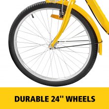 Vevor 24" Adult Tricycle 3-Wheel 7 Speed Bicycle Trike Double Basket 330LBS Bike