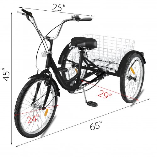 Triciclo para adultos Cruiser Bike 3 Ruedas Bicicleta Alto Carbono