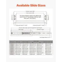 1 Pair 16-60 in Drawer Slides Ball Bearing Full Extension