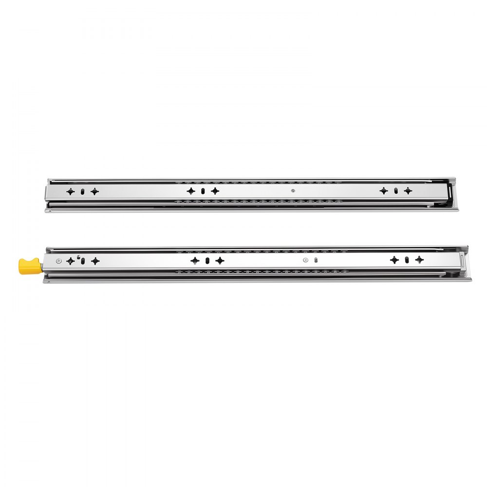 VEVOR Heavy Duty Drawer Slides, 55 cm 113.4 kg with Lock Side Mount Rails, for Cabinets, Kitchen, Workbench, RV, 3-Fold Full Extension Ball Bearing Rails, Carbon Steel, with Screws & Nuts, 1 Pair