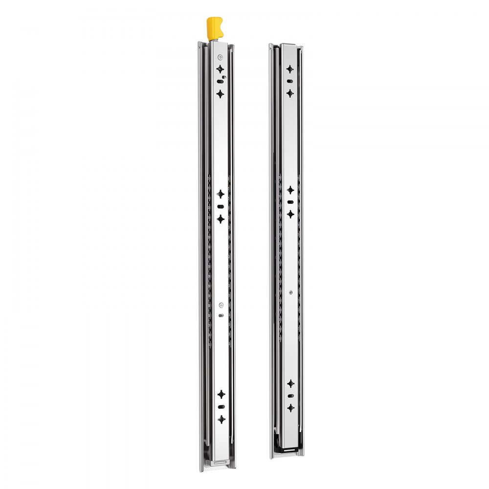 VEVOR Heavy Duty Drawer Slides, 55 cm 113.4 kg with Lock Side Mount Rails, for Cabinets, Kitchen, Workbench, RV, 3-Fold Full Extension Ball Bearing Rails, Carbon Steel, with Screws & Nuts, 1 Pair