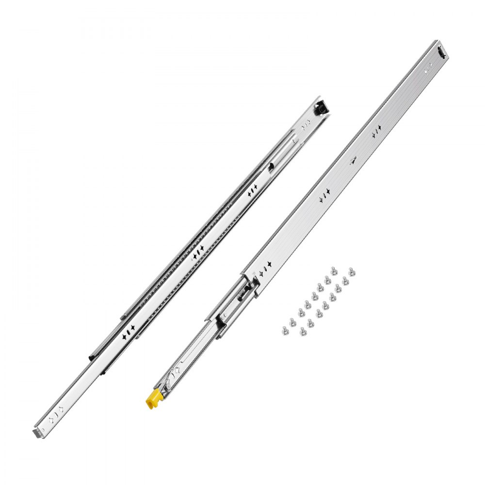 VEVOR 1 Pair Full Extension Drawer Slides 16 18 20 24 30 35 37.4 59 24 32 36 40 48 60 in, 250 lbs Load Capacity Locking Drawer Slides, Ball Bearing with Lock Side Mount Drawer Slide Rail