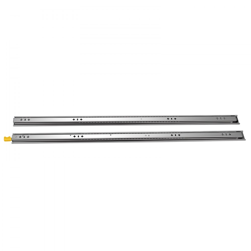 VEVOR Heavy Duty Drawer Slides, 100 cm 113 kg with Lock Side Mount Rails, for Cabinets, Kitchen, Workbench, RV, 3-Fold Full Extension Ball Bearing Rails, Carbon Steel, with Screws & Nuts, 1 Pair