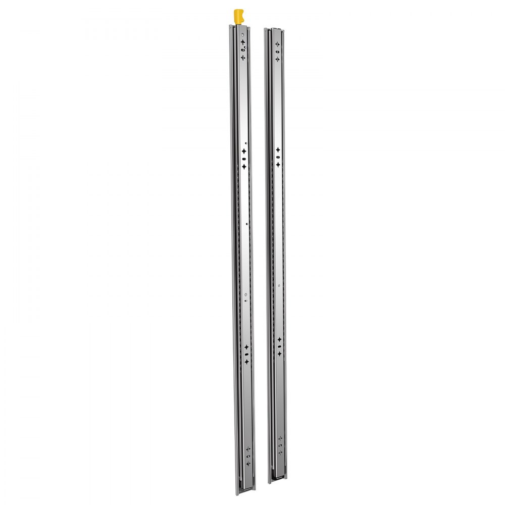 VEVOR Heavy Duty Drawer Slides, 100 cm 113 kg with Lock Side Mount Rails, for Cabinets, Kitchen, Workbench, RV, 3-Fold Full Extension Ball Bearing Rails, Carbon Steel, with Screws & Nuts, 1 Pair