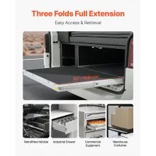 VEVOR Heavy Duty Drawer Slides 60inch, 1 Pair Locking Drawer Slides 250lbs Load Capacity, Side Mount Ball Bearing, 3-Fold Full Extension