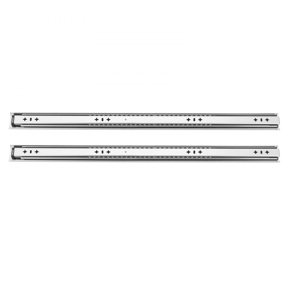 VEVOR Heavy Duty Drawer Slides, 90 cm 120.2 kg Load Side Mount Rails, for Cabinets, Kitchen, Workbench, RV, 3-Fold Full Extension Ball Bearing Rails, Carbon Steel, with Screws & Nuts, 1 Pair