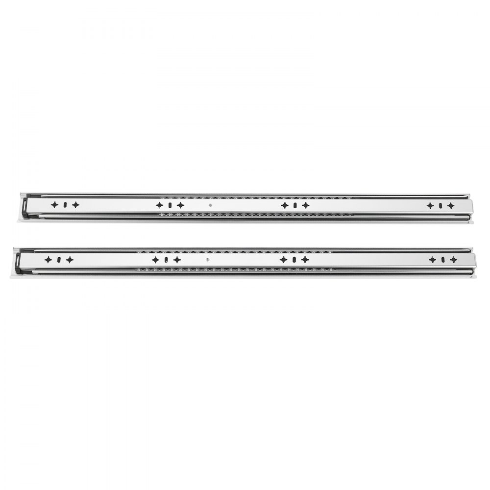 VEVOR Heavy Duty Drawer Slides, 70 cm 120.2 kg Load Side Mount Rails, for Cabinets, Kitchen, Workbench, RV, 3-Fold Full Extension Ball Bearing Rails, Carbon Steel, with Screws & Nuts, 1 Pair