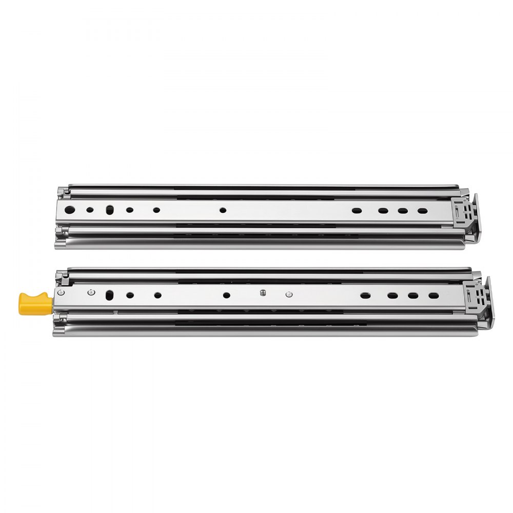 VEVOR Heavy Duty Drawer Slides, 40.6 cm 226.8 kg with Lock Side Mount Rails, for Cabinets, Kitchen, Workbench, RV, 3-Fold Full Extension Ball Bearing Rails, Carbon Steel, with Screws & Nuts, 1 Pair