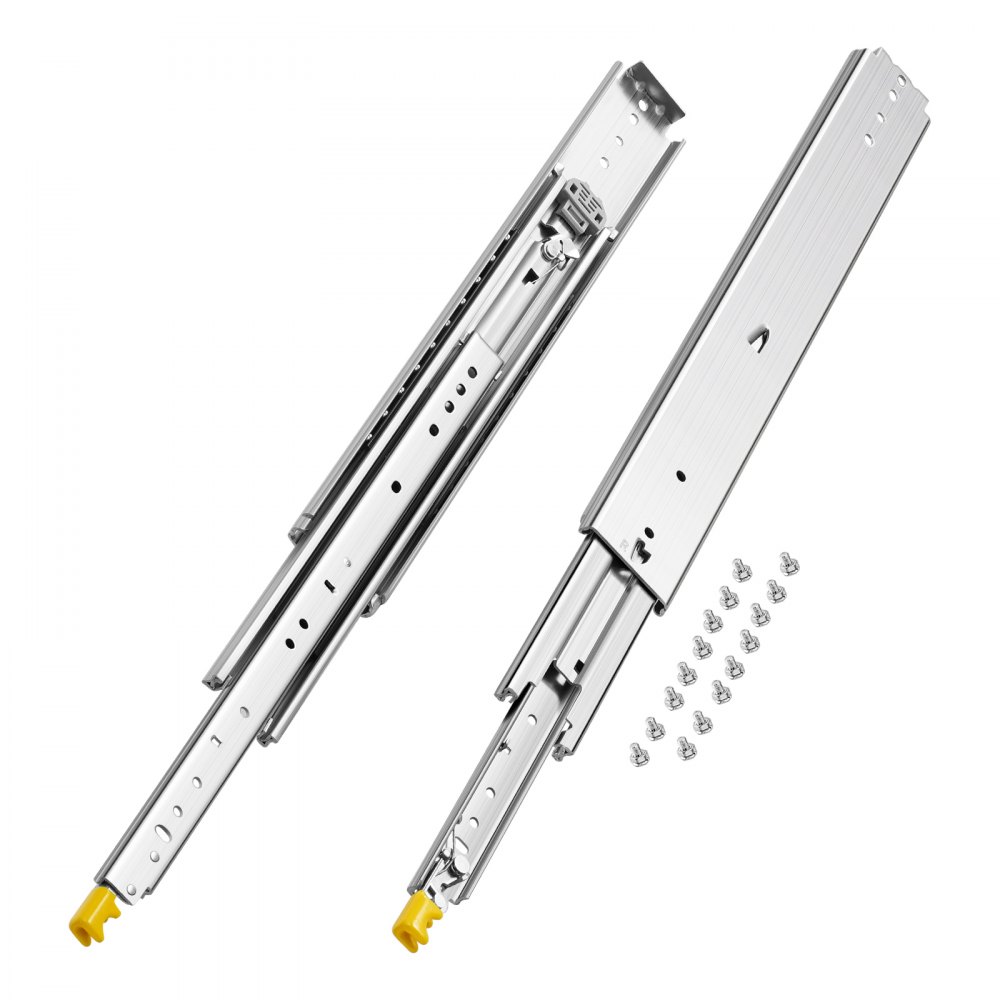 VEVOR 1 Pair Full Extension Drawer Slides 18 20 22 28 30 32 36 38 40 44 48 52 56 60 in, 500 lbs Load Capacity Locking Drawer Slides, Ball Bearing with Lock Side Mount Drawer Slide Rail