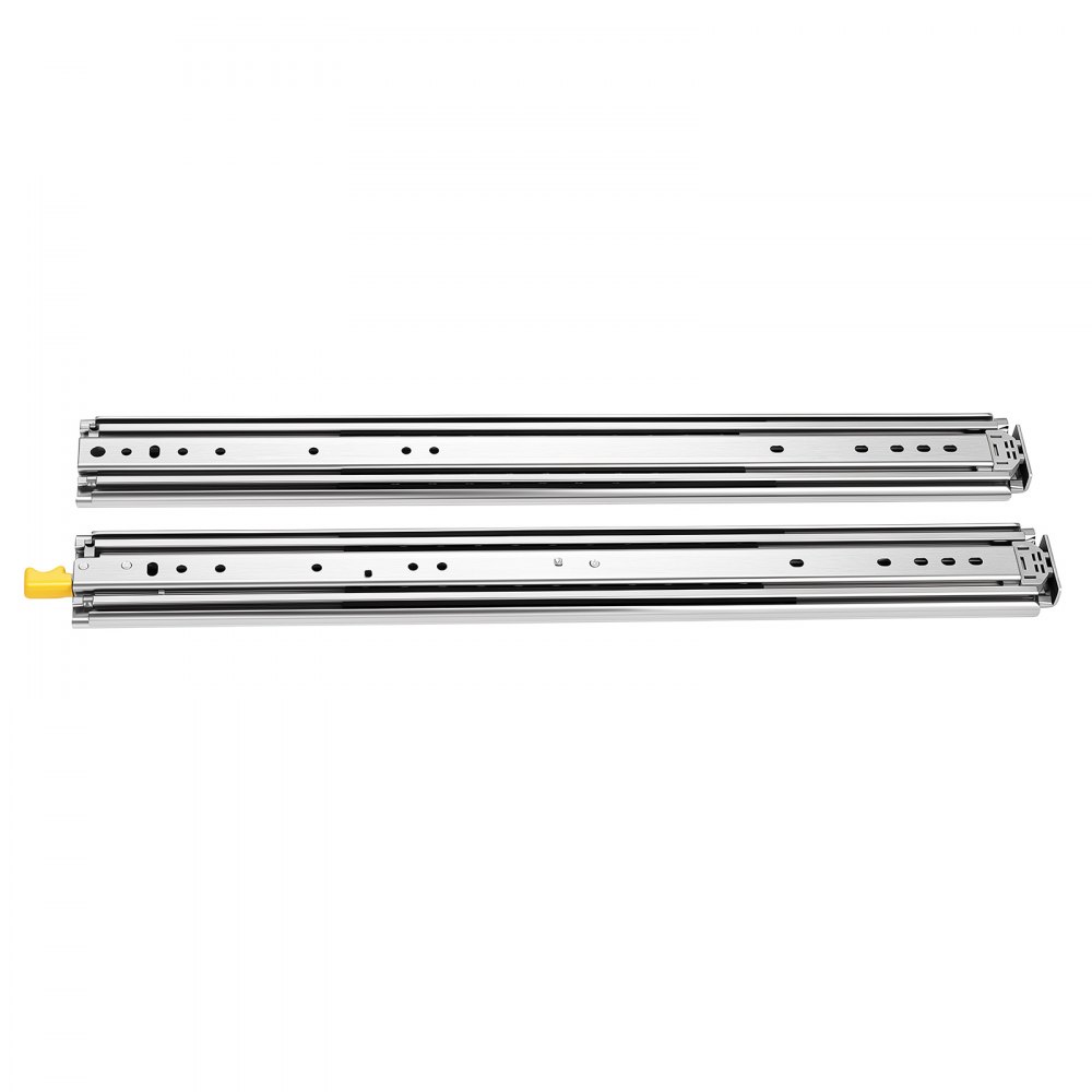 VEVOR Heavy Duty Drawer Slides, 66 cm 226.8 kg with Lock Side Mount Rails, for Cabinets, Kitchen, Workbench, RV, 3-Fold Full Extension Ball Bearing Rails, Carbon Steel, with Screws & Nuts, 1 Pair