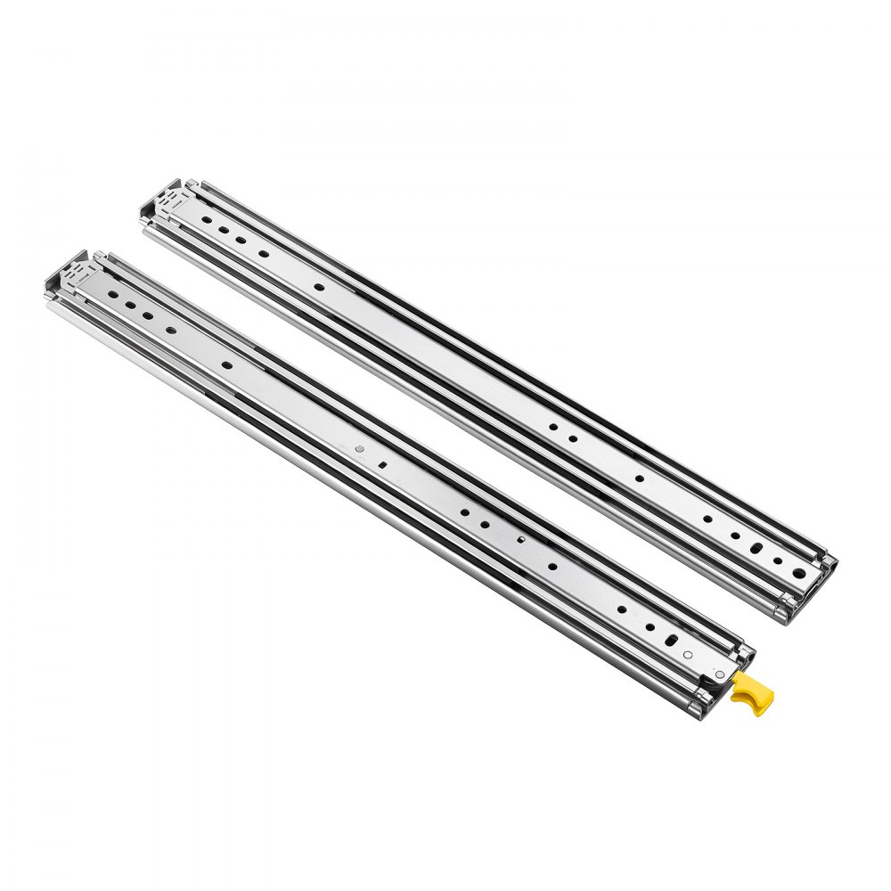 VEVOR Heavy Duty Drawer Slides, 66 cm 226.8 kg with Lock Side Mount Rails, for Cabinets, Kitchen, Workbench, RV, 3-Fold Full Extension Ball Bearing Rails, Carbon Steel, with Screws & Nuts, 1 Pair