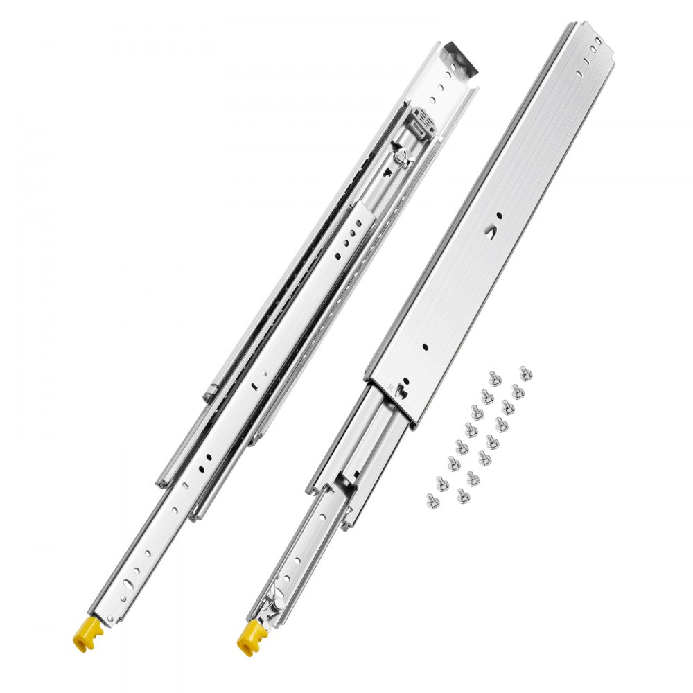 VEVOR 1 Pair Full Extension Drawer Slides 18 20 22 28 30 32 36 38 40 44 48 52 56 60 in, 500 lbs Load Capacity Locking Drawer Slides, Ball Bearing with Lock Side Mount Drawer Slide Rail
