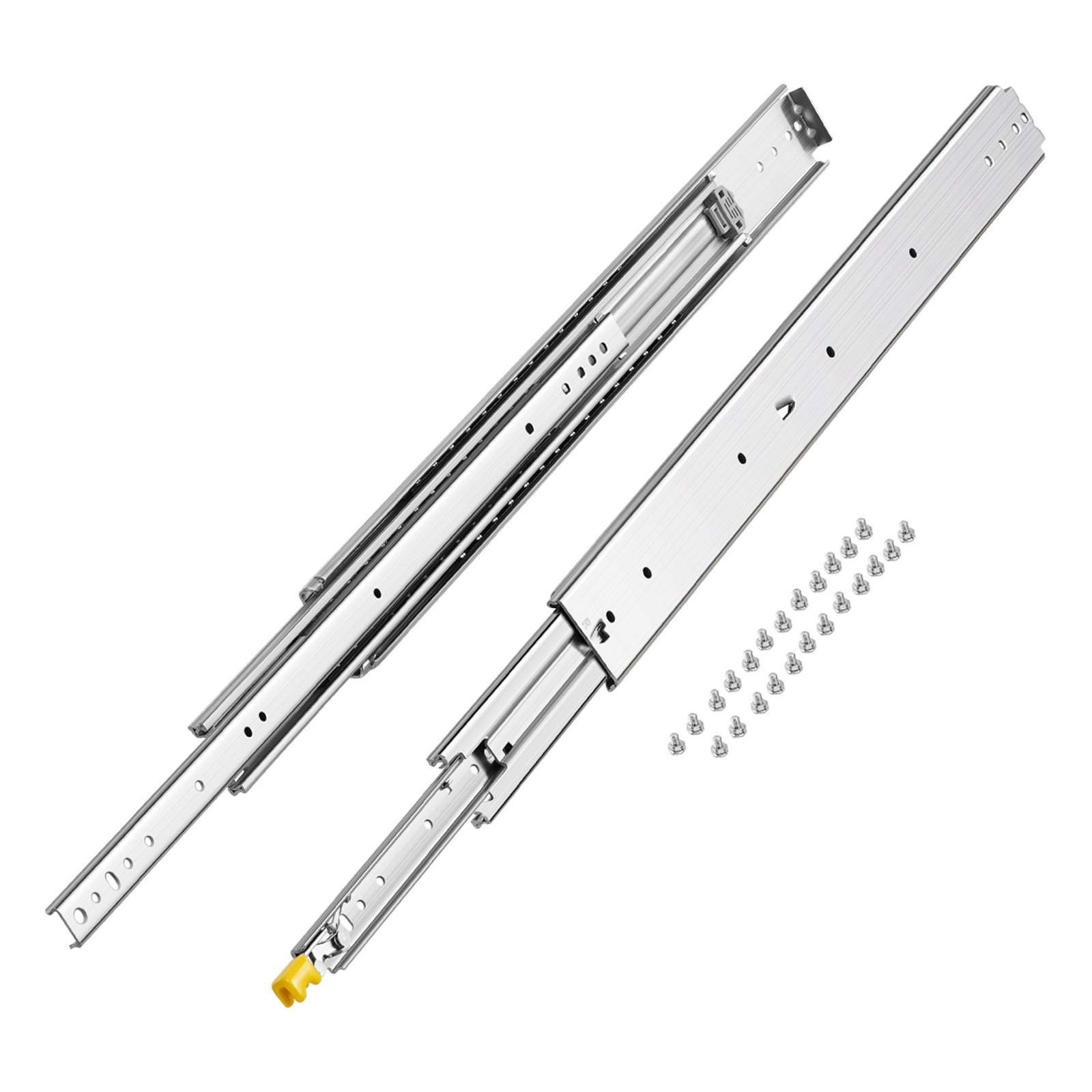 VEVOR 1 Pair Full Extension Drawer Slides 16 18 20 24 30 35 37.4 59 24 32 36 40 48 60 in, 500 lbs Load Capacity Locking Drawer Slides, Ball Bearing with Lock Side Mount Drawer Slide Rail