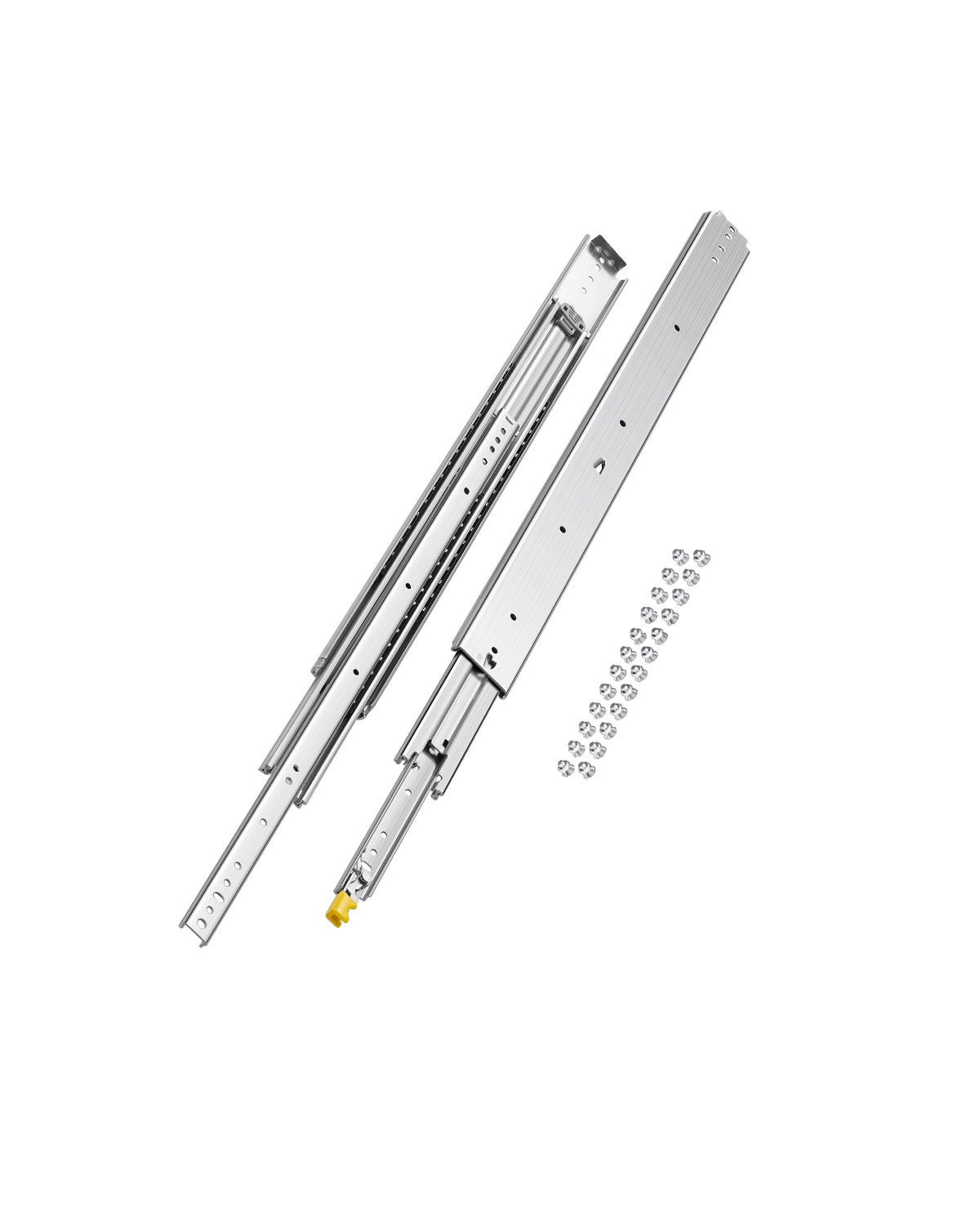 VEVOR 1 Pair Full Extension Drawer Slides 16 18 20 24 30 35 37.4 59 24 32 36 40 48 60 in, 500 lbs Load Capacity Locking Drawer Slides, Ball Bearing with Lock Side Mount Drawer Slide Rail