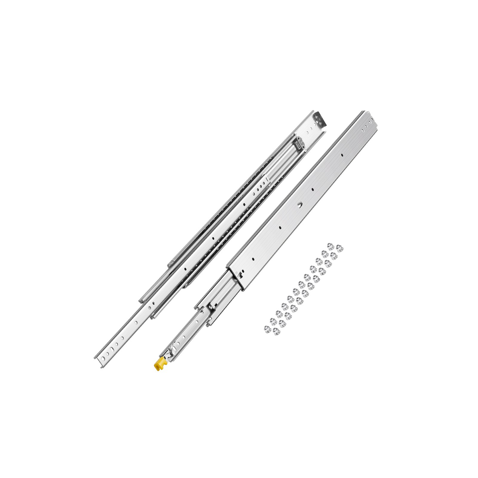 VEVOR 1 Pair Full Extension Drawer Slides 16 18 20 24 30 35 37.4 59 24 32 36 40 48 60 in, 500 lbs Load Capacity Locking Drawer Slides, Ball Bearing with Lock Side Mount Drawer Slide Rail