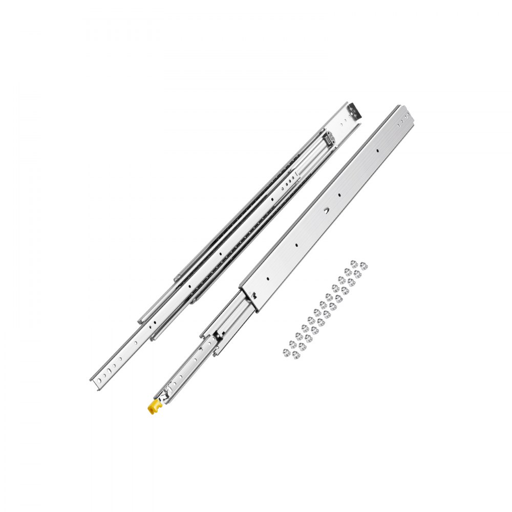 VEVOR Set of Two Drawer Rails, Sizes Ranging from 16 to 60 inches, 500 lbs Weight Tolerance, Locking Mechanism Included, Ball Bearing Side Mount Drawer Slide Rail