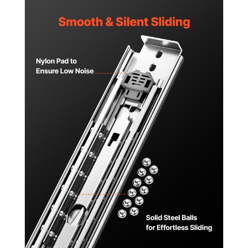 VITERLYNX Thickened 200Lbs Heavy Duty Drawer Slides 1 Pair 22 Inch Full Extension Ball Bearing - View #6