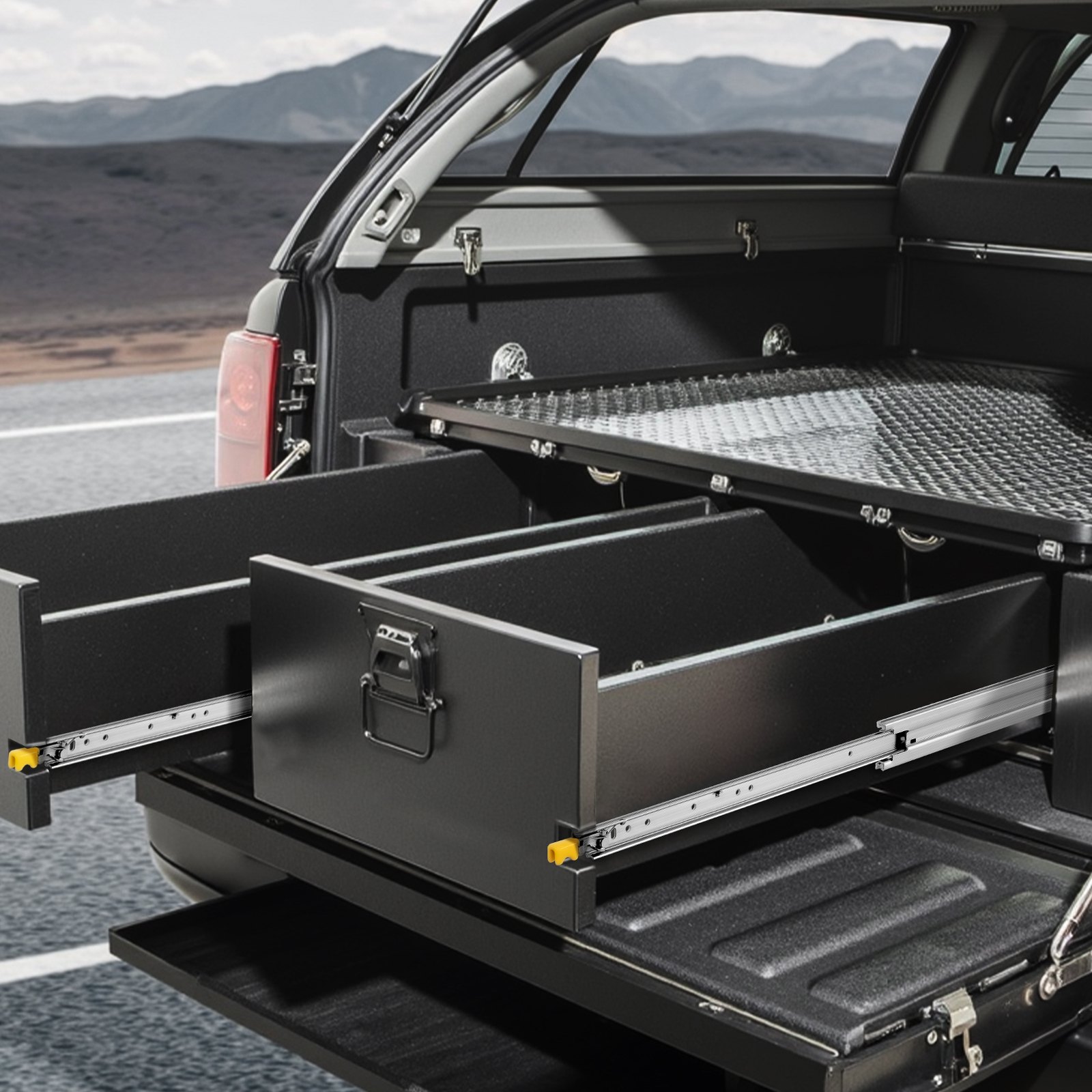 VEVOR 1 Pair Full Extension Drawer Slides 16 18 20 24 30 35 37.4 59 24 32 36 40 48 60 in, 500 lbs Load Capacity Locking Drawer Slides, Ball Bearing with Lock Side Mount Drawer Slide Rail