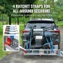 VEVOR Hitch Mount Cargo Carrier, 45.3" x 25.6" Aluminum Hitch Cargo Rack with Folding Ramp, Hitch Rack Basket with Stabilizer and Straps, 500LBS Mobility Scooter Carrier Fit 2" Hitch Receiver