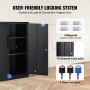VEVOR Metal Storage Cabinet w/ 3 Keys 2 Adjustable Shelves & Magnetic Door Black