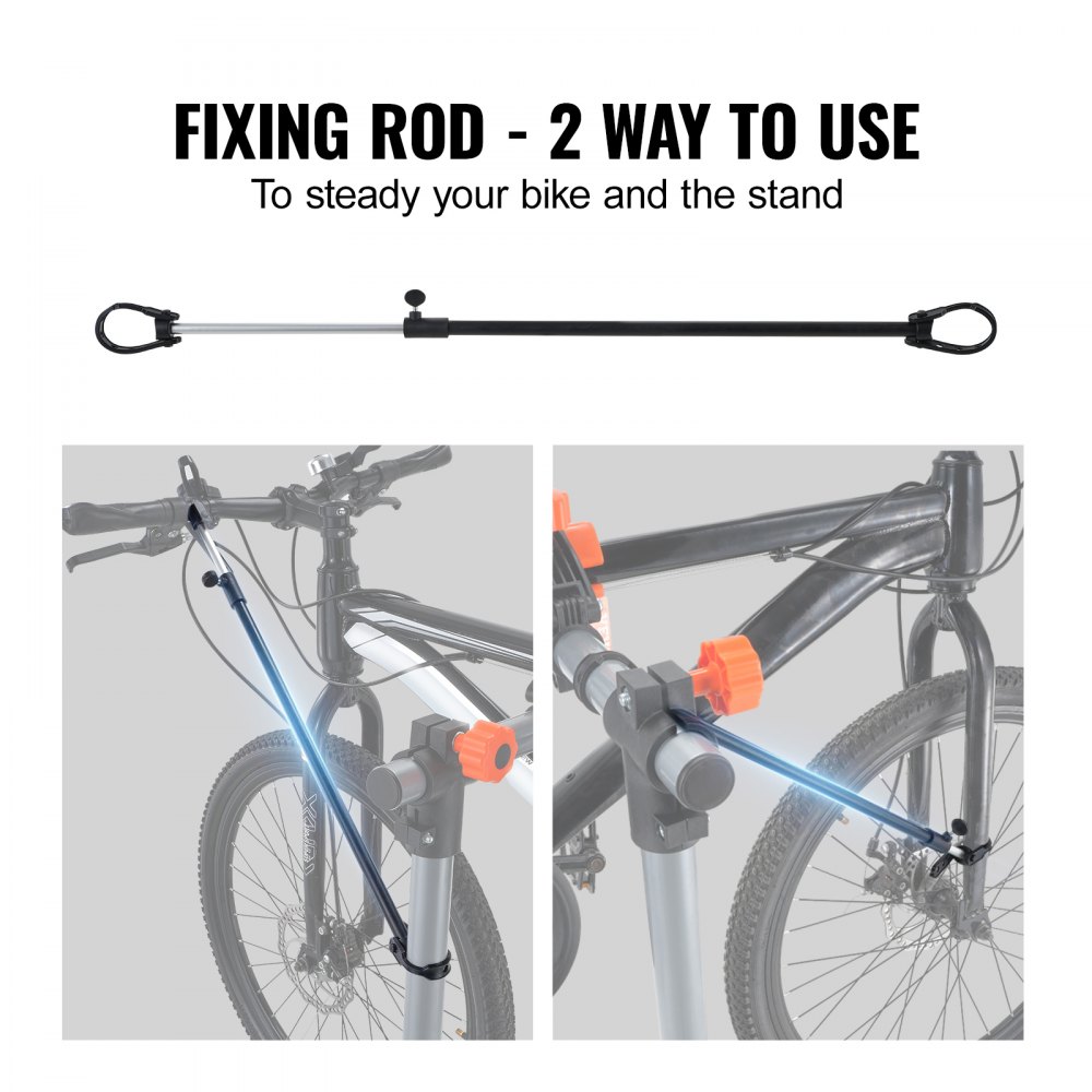 VEVOR Bike Repair Stand, 36 kg Heavy-duty Steel Bicycle Repair Stand, Adjustable Height Bike Maintenance Workstand with Magnetic Tool Tray Telescopic Arm, Foldable Bike Work Stand for Home, Shops
