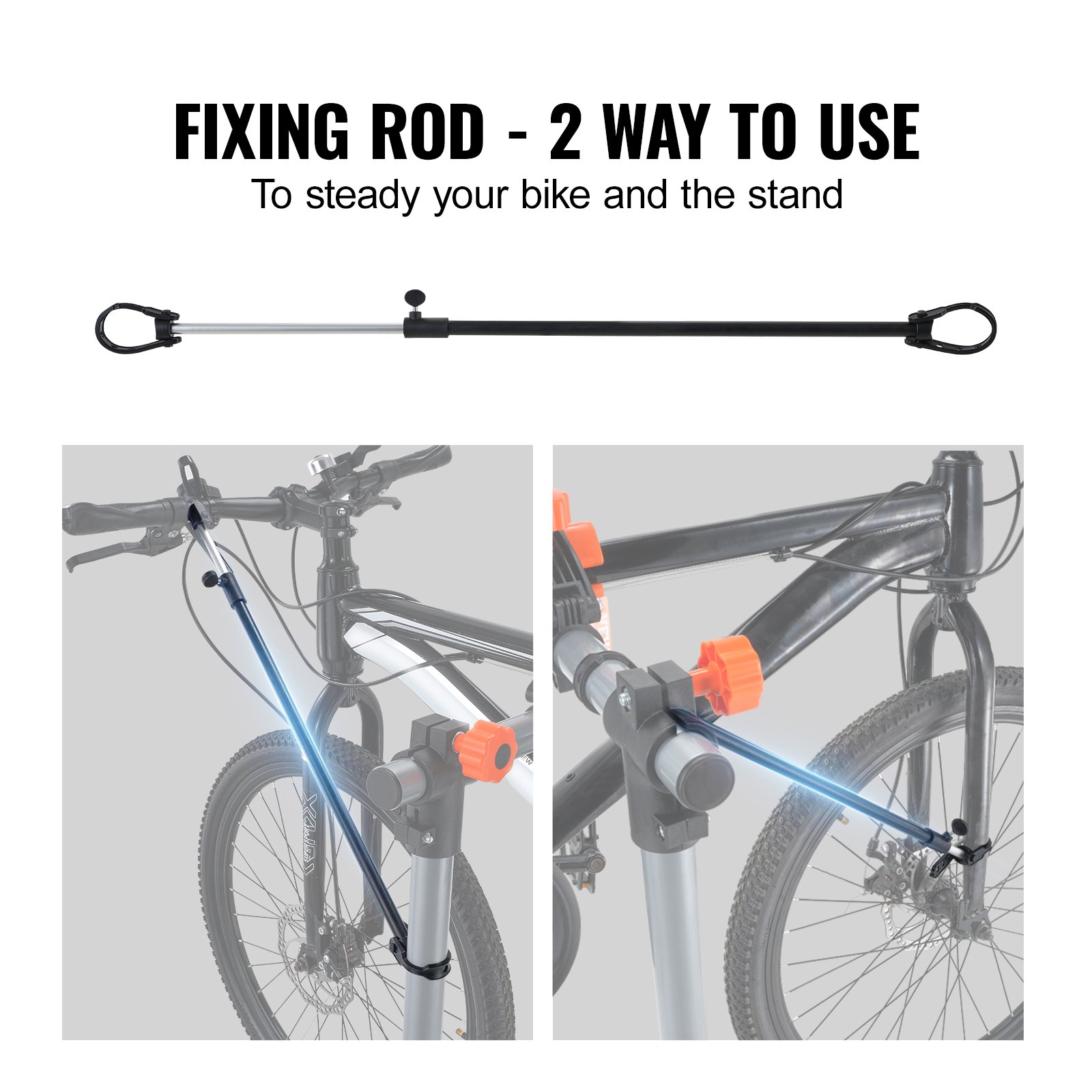 VEVOR Bike Repair Stand, 36 kg Heavy-duty Steel Bicycle Repair Stand, Adjustable Height Bike Maintenance Workstand with Magnetic Tool Tray Telescopic Arm, Foldable Bike Work Stand for Home, Shops