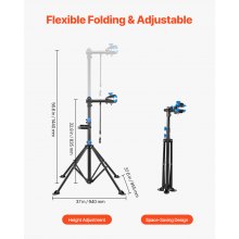 Bike Repair Stand 66 lb Adjustable Bicycle Maintenance Rack with Tool Tray