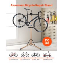 Bike Repair Stand 110 lb Adjustable Bicycle Maintenance Rack with Tool Tray