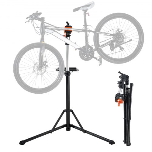 VEVOR Bike Repair Stand, 66 lbs Heavy-duty Aluminum Bicycle Repair Stand, Adjustable Height Bike Maintenance Workstand with Magnetic Tool Tray Telescopic Arm, Foldable Bike Work Stand for Home, Shops