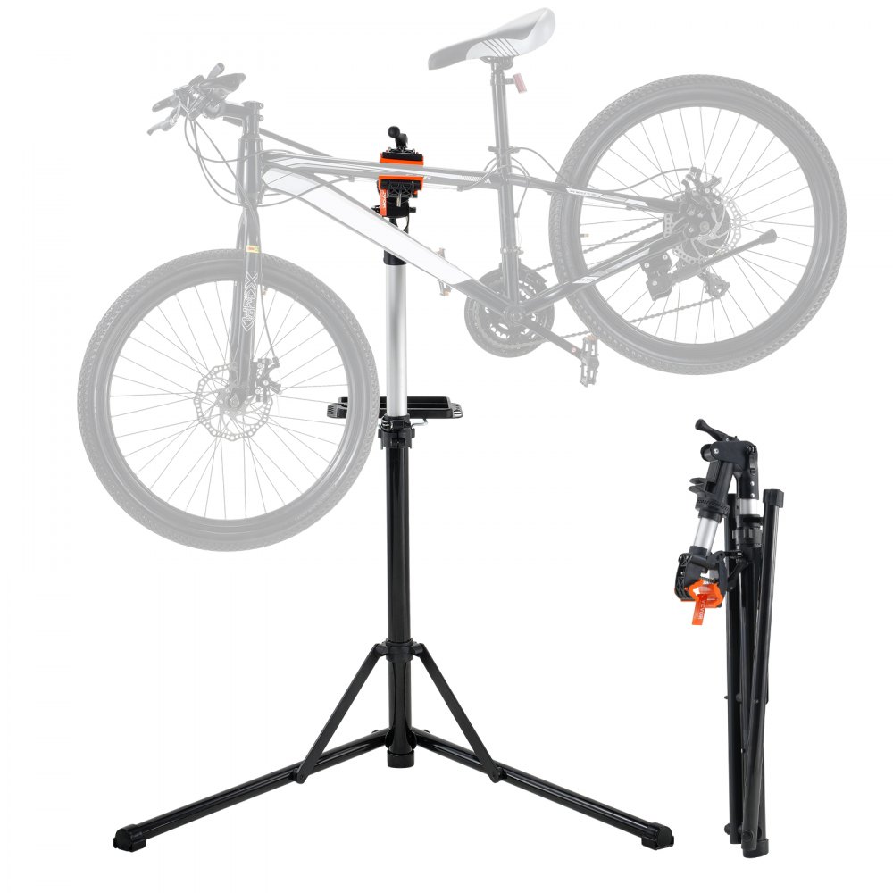 Suport de reparare a bicicletei VEVOR, 66 lbs, reglabil, întreținere, raft pliabil pentru instrumente.