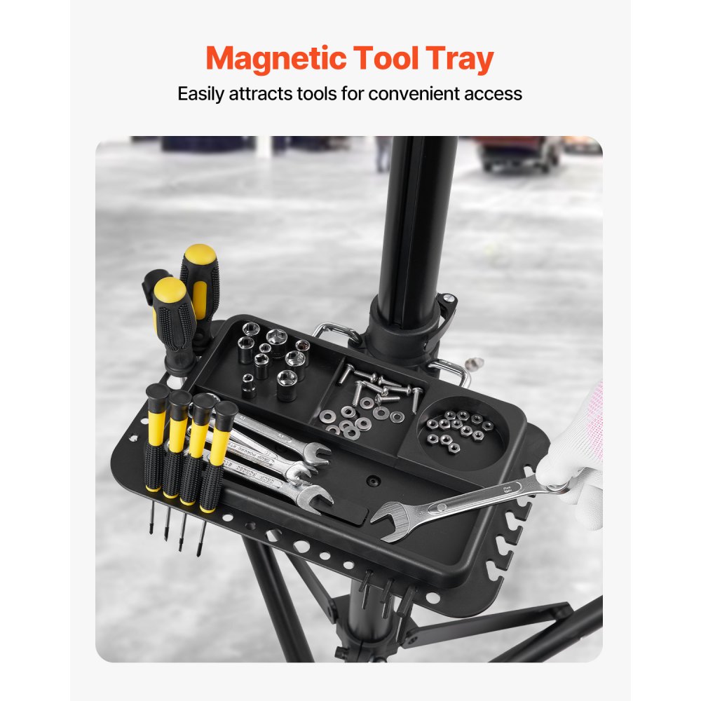 VEVOR Bike Repair Stand, 85 lb Heavy-duty Bicycle Work Stand with 40.7-64.1 in Adjustable Height & Magnetic Tool Tray, Foldable Bicycle Maintenance Rack, Shop Home Mechanics for Mountain & Road Bike