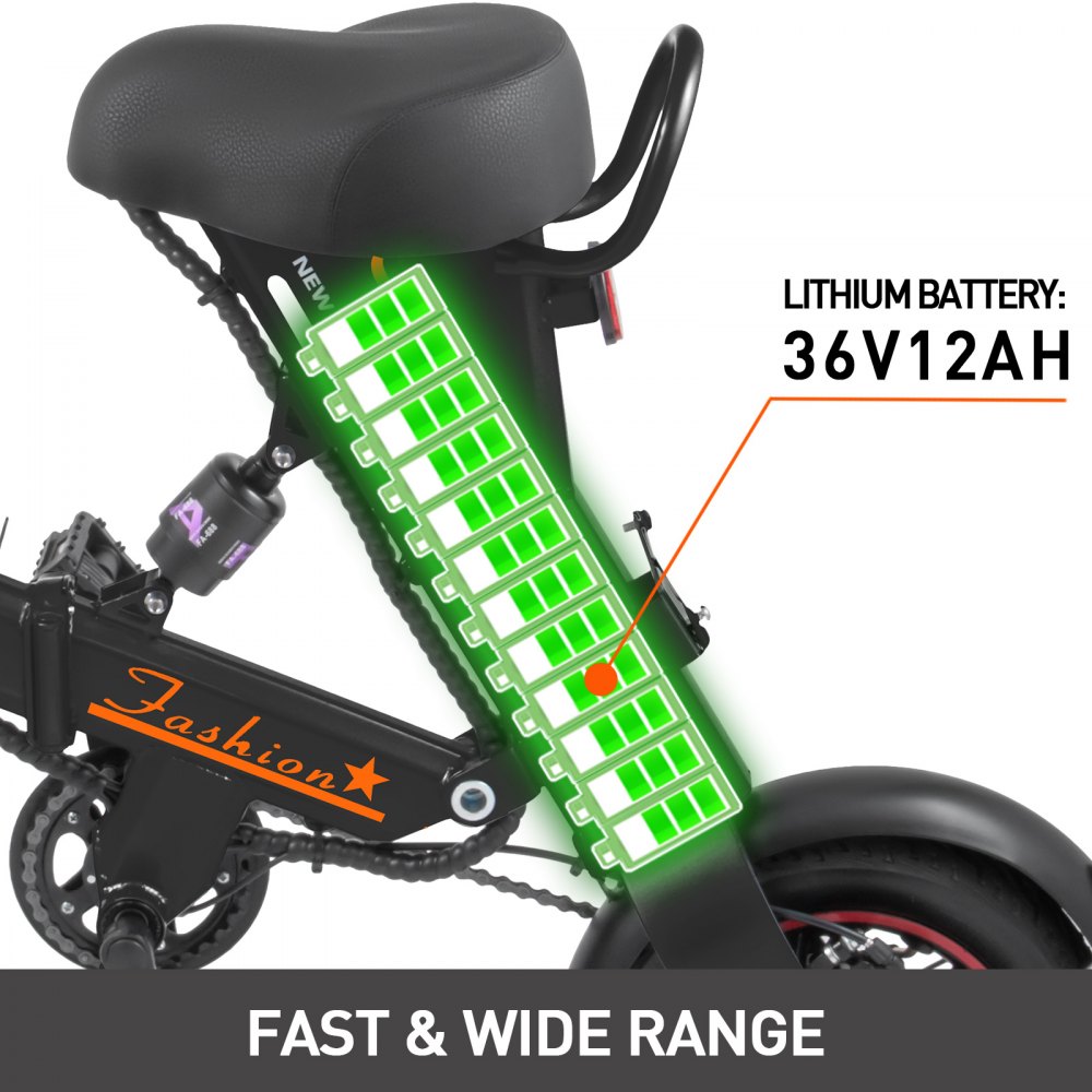 Bicicleta eléctrica plegable marco plegable 36v batería 12AH