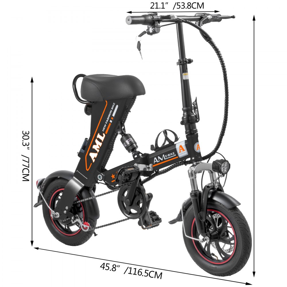 Bicicleta eléctrica plegable marco plegable 36v batería 12AH