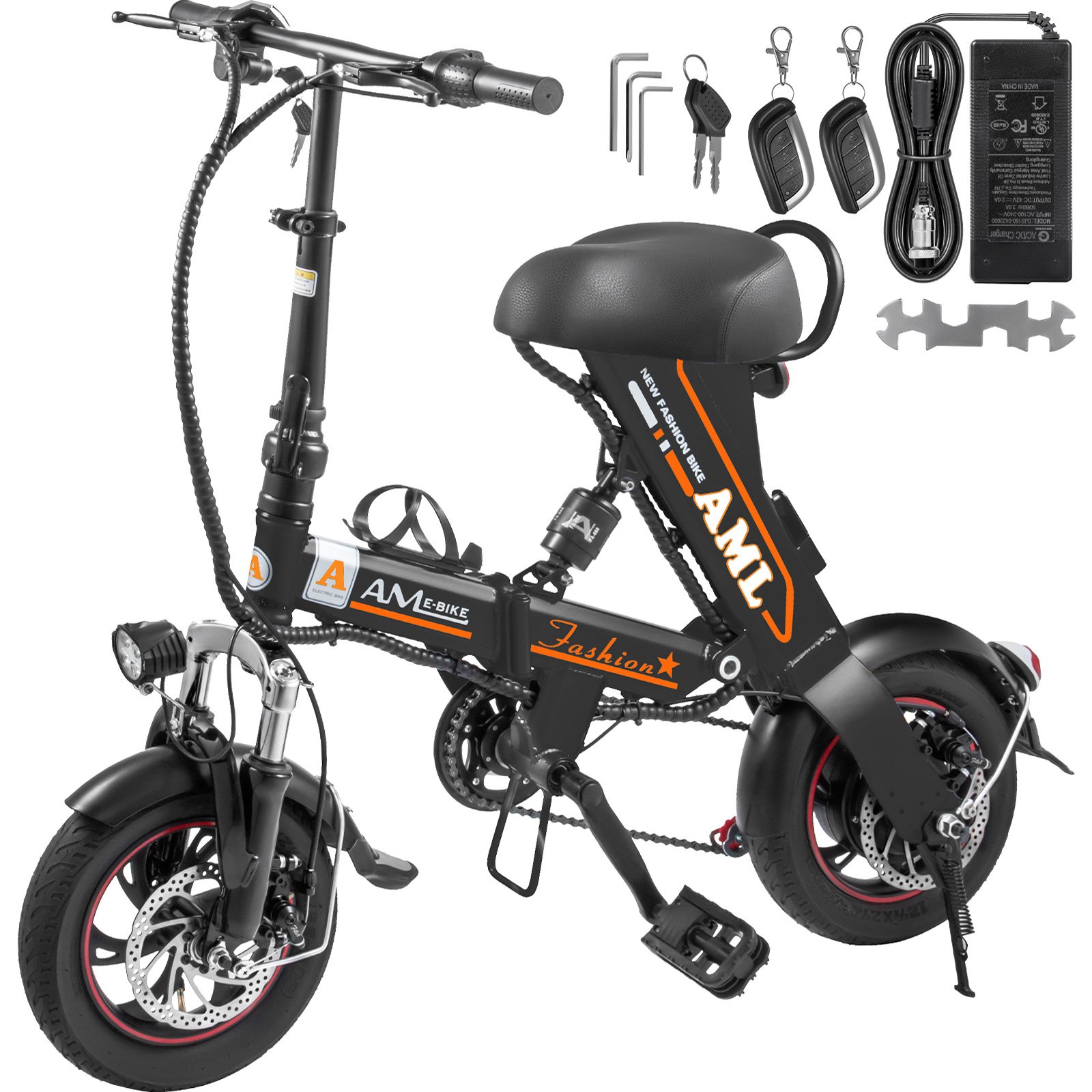 Bicicleta eléctrica plegable marco plegable 36v batería 12AH
