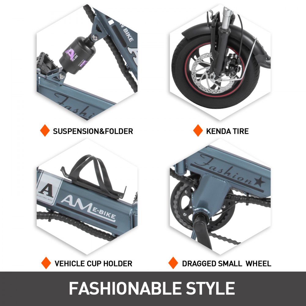 Foldable Electric Bike Collapsible Frame 36v battery 12AH