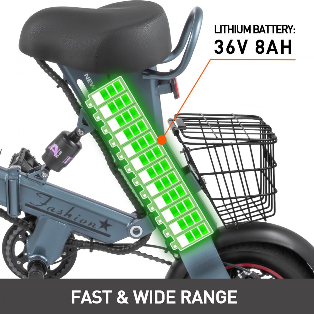 Foldable Electric Bike Collapsible Frame 36v battery 8AH