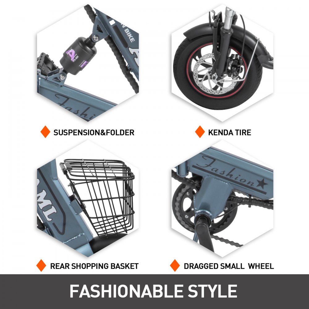 Foldable Electric Bike Collapsible Frame 36v battery 8AH