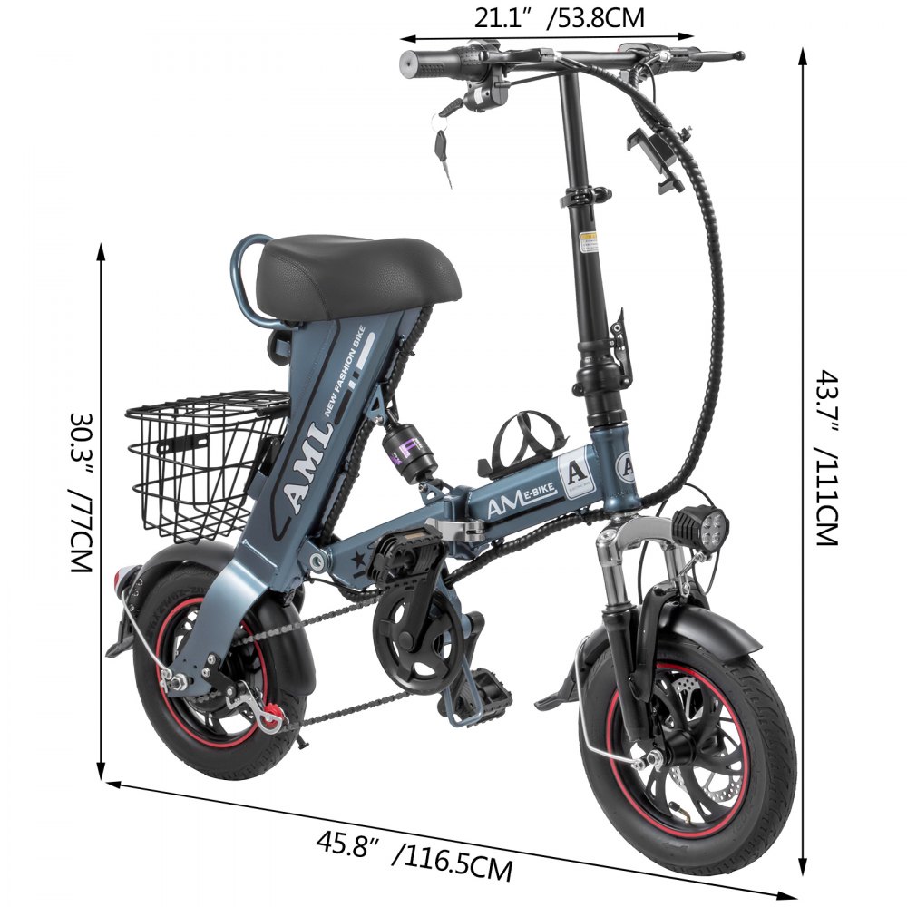 Foldable Electric Bike Collapsible Frame 36v battery 8AH