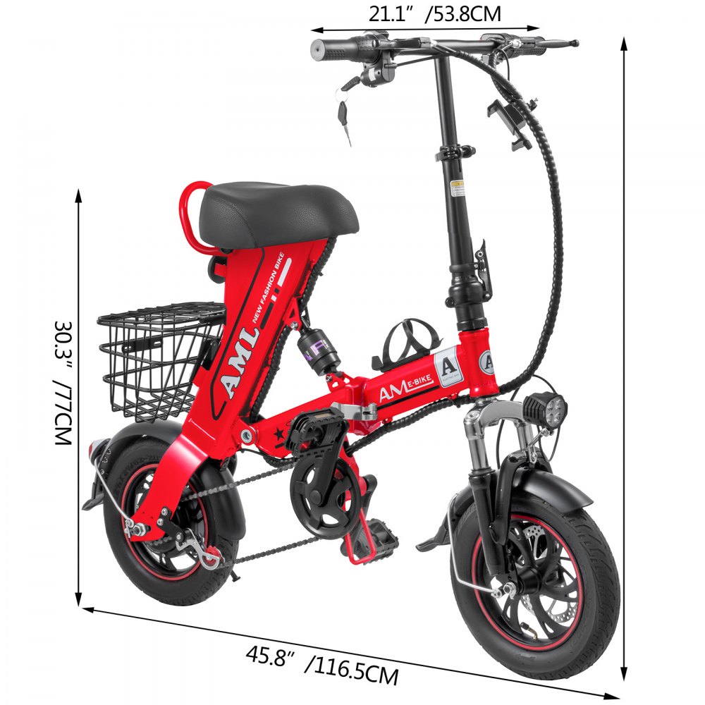Bicicleta eléctrica plegable marco plegable 36v batería 8AH