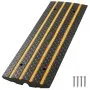 VEVOR Car Driveway Rubber Curb Ramp, 15 Tons Load Capacity, 66 mm Rise Curbside Bridge Ramp with Yellow Reflective Strips, Suitable for Loading Dock, Warehouse, Garage, Sidewalk (1 Pack)