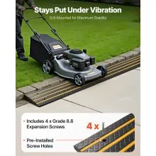VEVOR Car Driveway Rubber Curb Ramp, 33069 lbs Load Capacity, 2.6 inch Rise Curbside Bridge Ramp with Yellow Reflective Strips, Suitable for Loading Dock, Warehouse, Garage, Sidewalk (1 Pack)