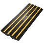 VEVOR Curb Ramp, 2 Pack, 2.6" Rise, Rubber Driveway Ramps, Heavy Duty 33069 lbs Weight Capacity Threshold Ramp, Curbside Bridge Ramps for Loading Dock Garage Sidewalk, Expandable Full Ramp Set
