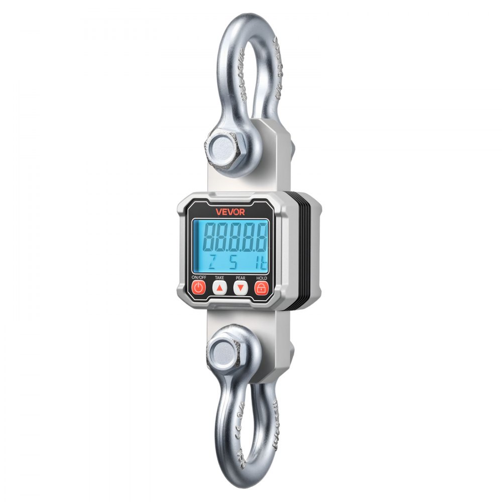 VEVOR Digital Crane Scale, 6600 lbs/3000 kg Max Capacity, Heavy Duty Industrial Hanging Scale with Cast Aluminum Case & LCD Display, 500 g Division & 3 Unit Switch, Remote Control for Garage Factory