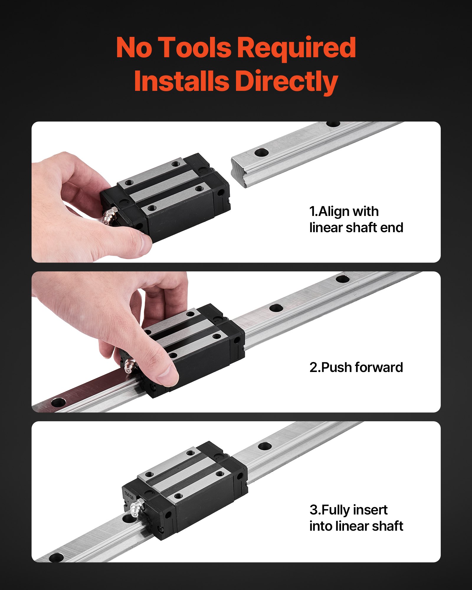 VEVOR Linear Rail Guide Kit, HGR20, 2Pcs 1000 mm (39.4 inch) Linear Motion Rails and 4Pcs Bearing Slide Blocks, Anti Rust and High Precision Kit, for DIY, CNC Routers, Lathes, Mills, 3D Printers